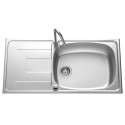 Evier portofino 1 grande cuve 1 egouttoir a encastrer reversible inox lisse 1000 x 500 réf. EV48011 IL