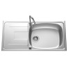 Evier portofino 1 grande cuve 1 egouttoir a encastrer reversible inox lisse 1000 x 500 réf. EV48011 IL