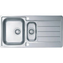 Évier en inox à encastrer 1 bac + 1/2 bac + 1 égouttoir l. 98 x prof. 50 cm