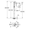 Mitigeur monocommande Bain/Douche 1/2" montage au sol Eurocube Hard Graphite brossé Réf. 23672AL1"