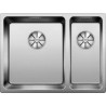 Cuve à encastrer à fleur en inox lisse BLANCO ANDANO 340/180 IF/A 1 Cuve 1/2 sans égouttoir vidage 90mm InFino auto et Push Controlet siphon couleur satiné gde Cuve à droite garantie à vie Réf. 525247