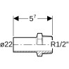 Jonction filetée avec extrémité à emboîter D22-15x21 Réf 21935