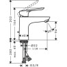 Mitigeur lavabo 100 LOGIS E CoolStart, avec tirette et vidage synthétique Chromé Réf.  71165000