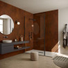 Système de panneaux muraux étanches Polyrey Nuance support composite profil rainure + languette décor Underground Corten U191 finition EXM format 260x120cm épaisseur 11,7mm