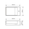 Lave-mains HELENA D 50 cm finition mat sans trop plein avec mitigeur à droite Réf. NS-2001-D