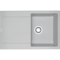 Evier de synthèse Fragranit MARIS, 78x50 cm, 1 grande cuve 1 égouttoir, réversible, vidage manuel, platinum, MRG611-78, réf. 94600