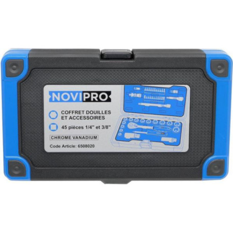 Coffret à douilles Novipro 1/4 et 3/8 - 45 pièces