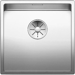 Evier à encastrer à fleur en inox lisse BLANCO CLARON 400 IF 1 cuve sans égouttoir vidage 90mm auto InFino et BLANCO PushControlet siphon couleur brossé aspect mat garantie à vie Réf. 521632