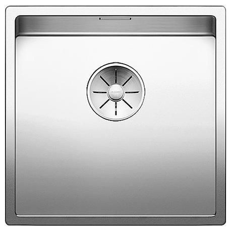 Evier à encastrer à fleur en inox lisse BLANCO CLARON 400 IF 1 cuve sans égouttoir vidage 90mm auto InFino et BLANCO PushControlet siphon couleur brossé aspect mat garantie à vie Réf. 521632