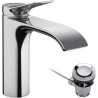 Mitigeur lavabo VIVENIS 110 avec tirette et vidage Chromé Réf. 75020000