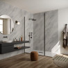 Système de panneaux muraux étanches Polyrey Nuance support composite profil rainure + languette - Marbre Sirocco M134 finition EXM - 260x120cm x 11,7mm