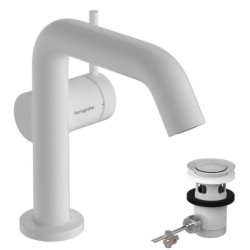 Mitigeur lavabo 110 Tecturis S Fine CoolStart avec tirette et vidage Blanc mat Réf. 73323700
