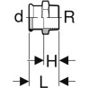 Jonction filetée D15-1/2mm, acier carbone Réf 21703