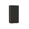 Niche haute Alterna Plénitude 1 porte 1 tablette hauteur longueur 60cm largeur 30cm profondeur 20cm Noir mat chant doré et poignée dorée version droite