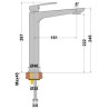 Mitigeur lavabo réhaussé RUBY avec vidage Noir mat Réf. 15NM205