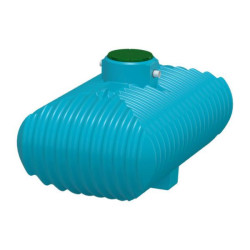 Cuve de récupération d'eau de pluie en polyéthylène à enterrer GLOBUS 10 000 EQ volume 10 000 litres équipée d'un filtre avec tamis inox kit de refoulement manchons entré/sortie 110 mm Réf. 360805