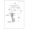 Mitigeur lavabo Alterna Concerto'C C3 finition Inox brossé - vidage laiton