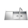 Evier Roma 2 bacs inox lisse reversible réf. EV5621E IL