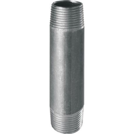 Mamelon 530 tube soudé filetage conique longueur 60mm galva D12x17 réf.530G6012