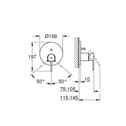 Mitigeur mécanique 2 sorties avec inverseur GROHE Plus Supersteel Réf. 24060DC3
