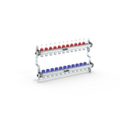 Collecteur inox 11 circuits avec débitmètre à lecture directe - pour plancher chauffant/rafraîchissant réf : 13802101200