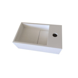 Lave-mains LENA D 35 cm finition mat sans trop plein avec mitigeur à droite Réf. NS-1001-D