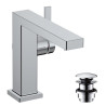 Mitigeur lavabo 110 Tecturis E  Fine CoolStart, bonde Push-Open Chromé Réf. 73020000