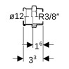 Jonction filetée D12-3/8mm, acier carbone Réf 21701