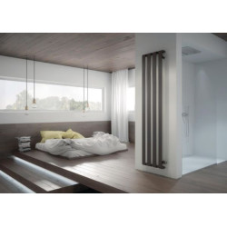 Radiateur eau chaude STEP V vertical Noir satiné 2000x670x107 1227W  Réf. SE120000630IR01001