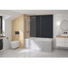 Pare-bain Supra Samoa, pivotant, 75, profilé chromé, verre transparent Réf : PB150CTN