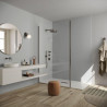 Système de panneaux muraux étanches Polyrey Nuance support composite profil bord arrondi + languette - Gris Perle G003 finition FIA - 260x120cm x 11,7mm