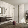 Système de panneaux muraux étanches Polyrey Nuance support composite profil rainure + languette décor Turin Marble T091 finition EXM format 260x60cm épaisseur 11,7mm