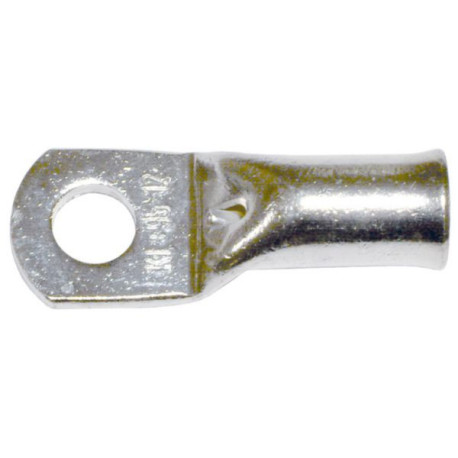 Cosse tubulaire droite en cuivre étamée par électrolyse de section 16 mm - bornage M6, avec trou d'inspection, pour le raccordement de cable cuivre BT classe 2 : 16 mm, classe 5 : 16 mm Réf. BCNF16-6