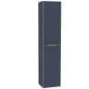Colonne Alterna PLENITUDE H160cm 2 portes L35cm P38cm bleu indigo chant doré et poignée dorée