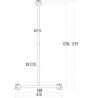 Barre d'appui en T, 676 x 1276 mm, ERGOLIFE Nylon blanc Ø 38 x 25 mm Ref.45340