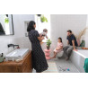 Mitigeur de lavabo encastré mural HG Metropol bec 225 mm poignée manette réf. 32526000