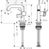 Mitigeur lavabo 110 Tecturis S Fine CoolStart, bonde Push-Open Noir mat Réf. 73320670
