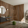 Système de panneaux muraux étanches Polyrey Nuance support composite profil bord arrondi + languette décor Chêne Colorado C149 finition LIM format 260x120cm épaisseur 11,7mm