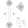 Barre appui droite 30 cm, tube laiton chromé D 32 mm réf. 381933