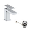 Mitigeur lavabo 80 Tecturis E  CoolStart avec tirette et vidage Chromé Réf. 73002000