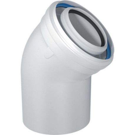Système ten pression inox rigide coude conc, 45° setx2 pps/alu d 80 / 125 réf. 420680
