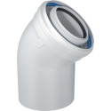 Système ten pression inox rigide coude conc, 45° setx2 pps/alu d 80 / 125 réf. 420680