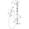 Mitigeur de lavabo 110 Rebris S avec bidette et flexible 160cm sans tirette ni vidage Noir mat Réf. 72215670