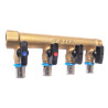 Distributeur MF 3/4" entraxe 50mm 6 piquages avec mini vannes intégrées à sertir Ø16 Réf. 958G-6S16