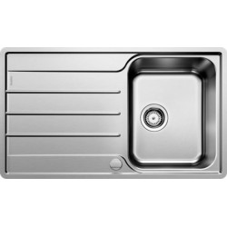 Evier à encastrer à fleur de plan en acier inox BLANCO LEMIS 45 S-IF Mini 1 cuve 1 égouttoir Mini réversible 2 percements vidage automatique 90mm garantie à vie Réf. 525114