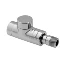 Raccord union de radiateur «Combi E» DN 15, PN 10, té de réglage, chromé Réf.1167052
