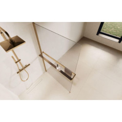 Kit Frame porte-serviettes externe + tablette interne Hd 130-180 cm version droite profilés Chrome Noir Brossé (N) Réf : R80KUFRHD18D-N