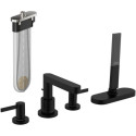 Set de finition mélangeur Finoris 4 trous pour montage sur bord de baignoire avec sBox noir mat Réf : 76444670