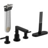 Set de finition mélangeur Finoris 4 trous pour montage sur bord de baignoire avec sBox noir mat Réf : 76444670