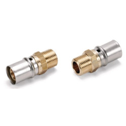 Manchon à sertir à visser mâle fixe Fluxo laiton diamètre 32x1mm réf. FLM3226M
